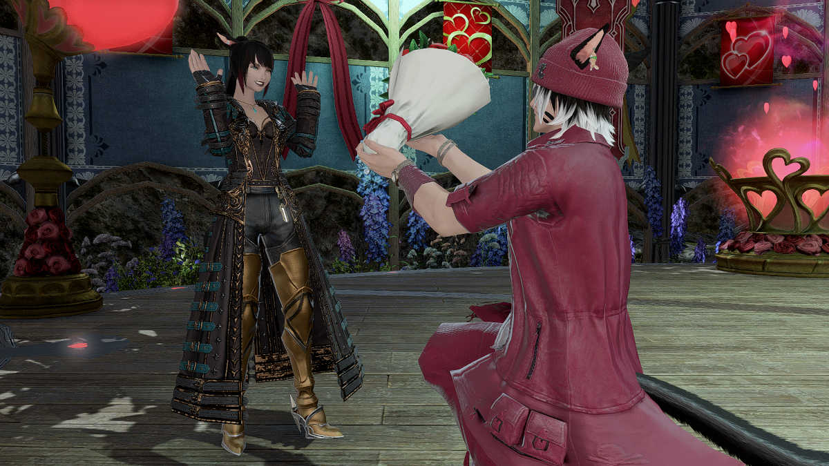 The Bouquet emote in Final Fantasy XIV