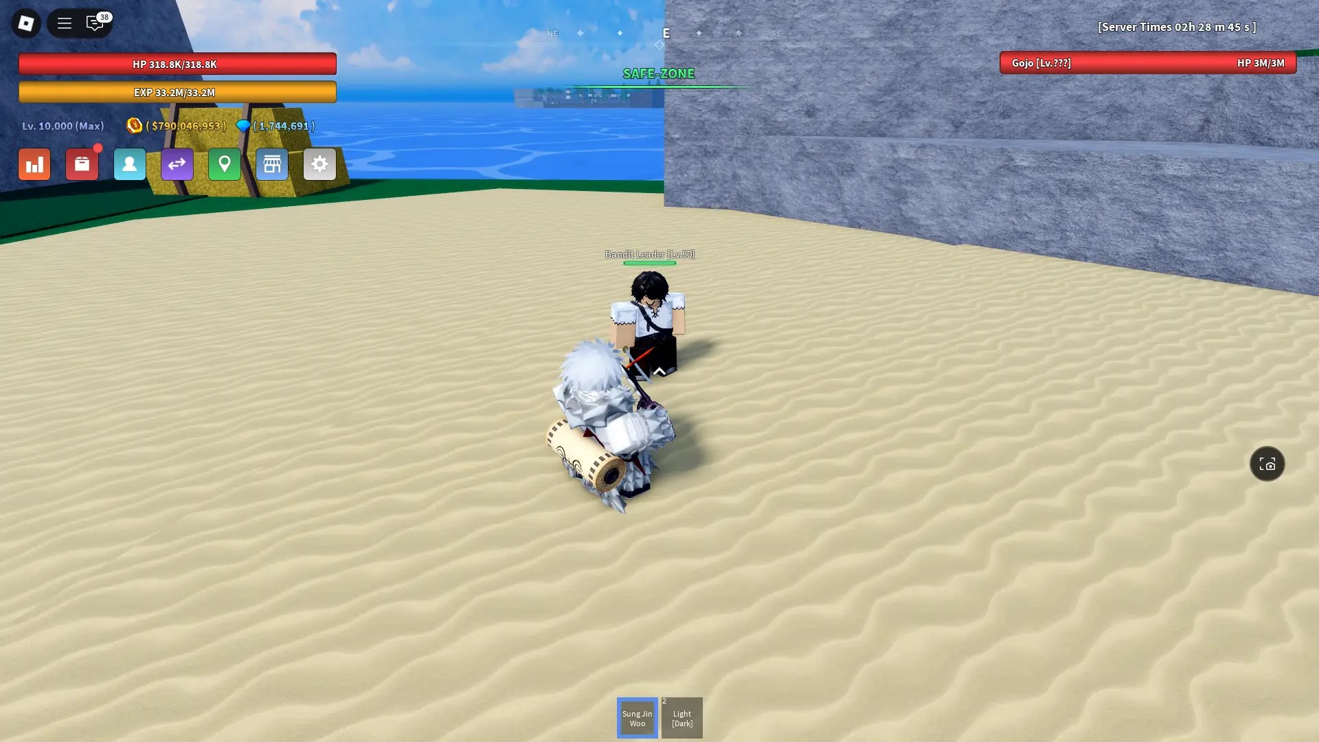 The Bandit Leader mob that drops Iron material in Verse Piece Roblox experience