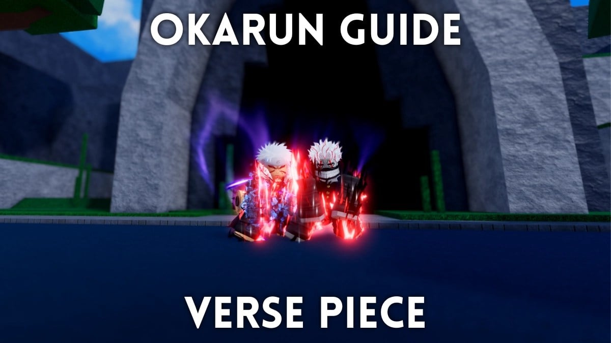 A player standing next to the Okarun Boss in Verse Piece Roblox experience