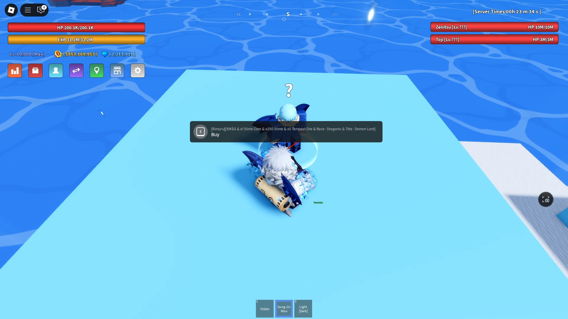 The location of the Rimuru Teacher NPC in the Snow Village in Verse Piece Roblox experience