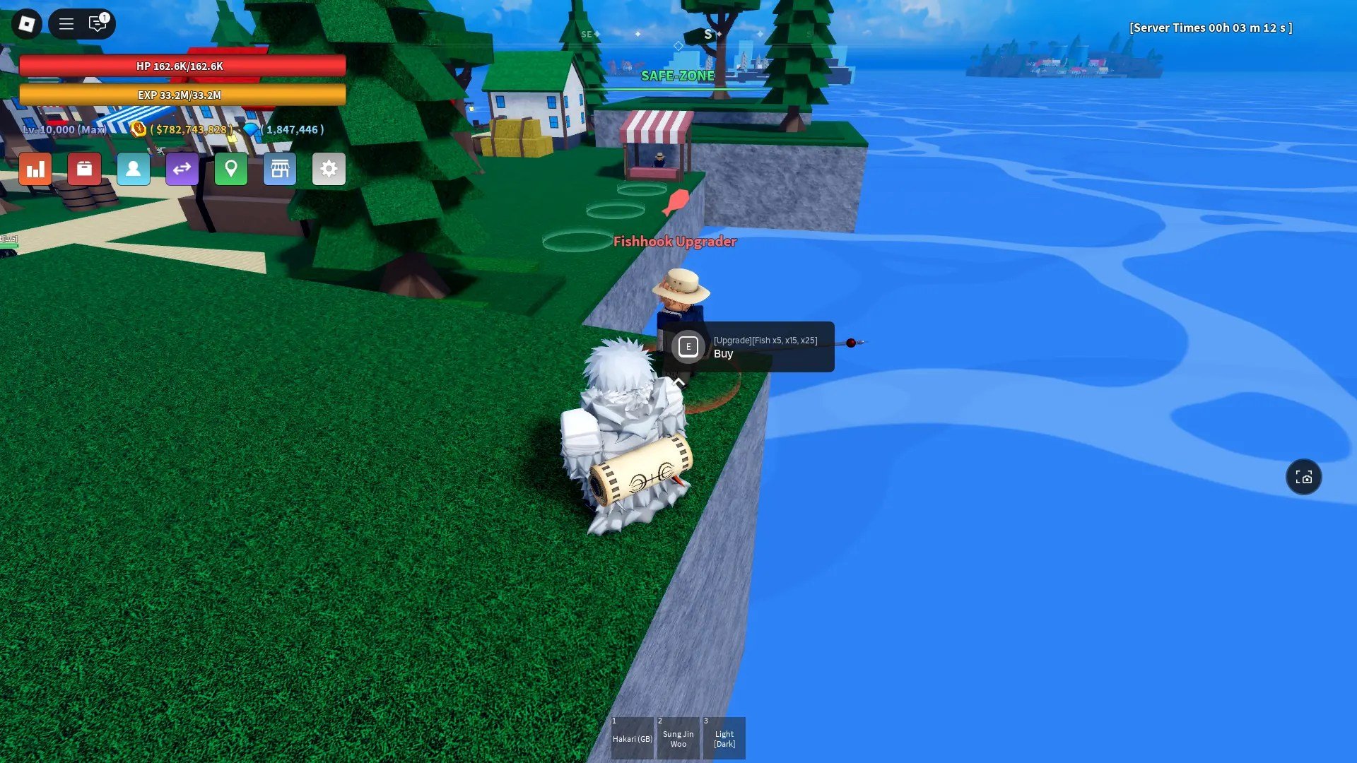 Location of the Fishook Upgrade NPC in Verse Piece Roblox experience