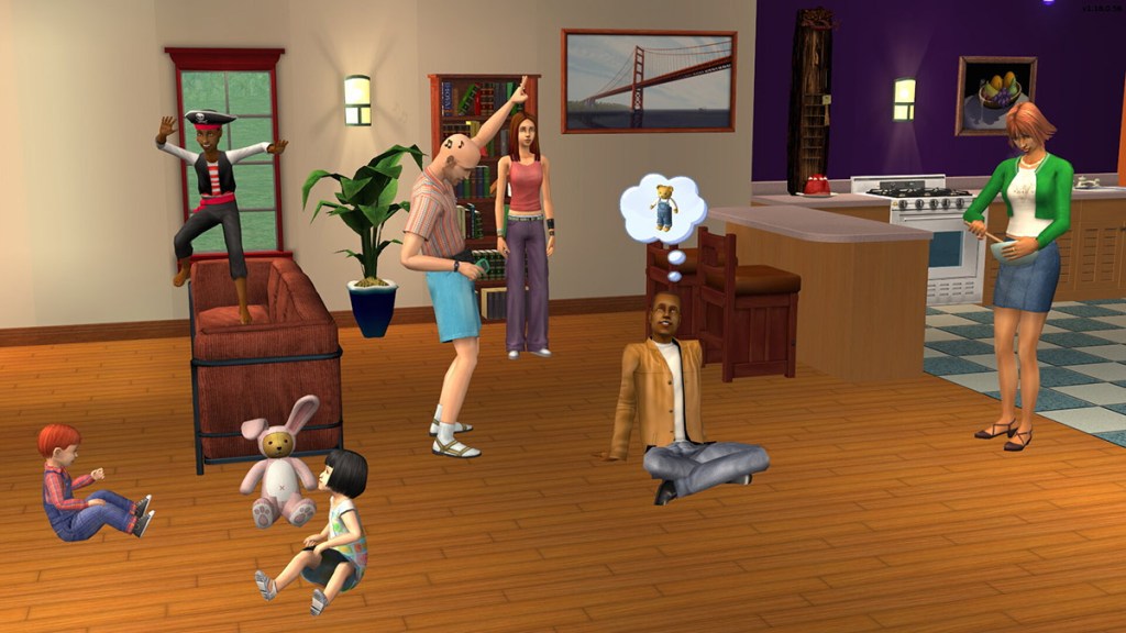 Sims having a party in the house