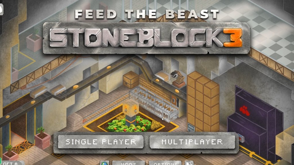 FTB StoneBlock 3 modpack via Minecraft