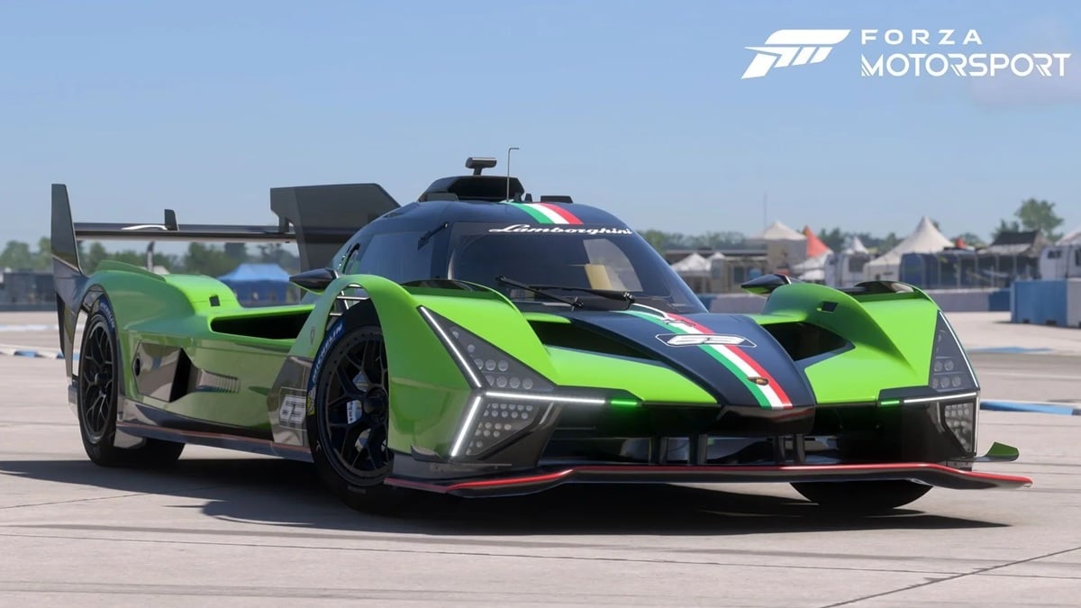 A fancy new Lamborghini race car from Forza Motorsport's Update 18.