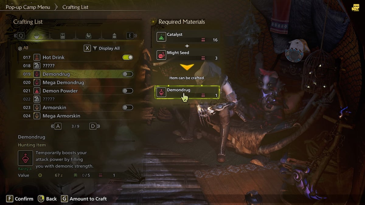 How to make Demondrug in Monster Hunter Wilds