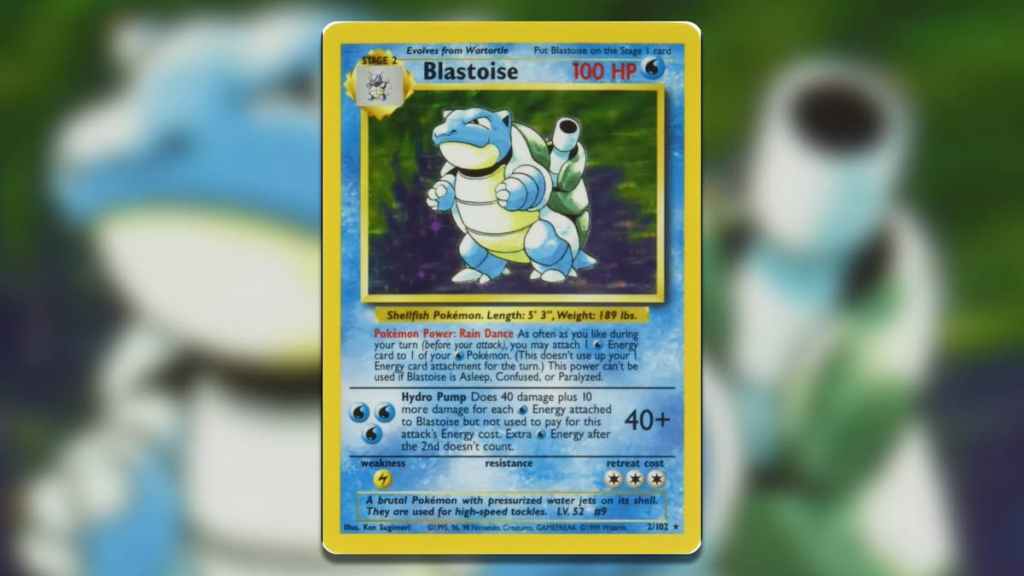 Holofoil Blastoise Card from Base Set