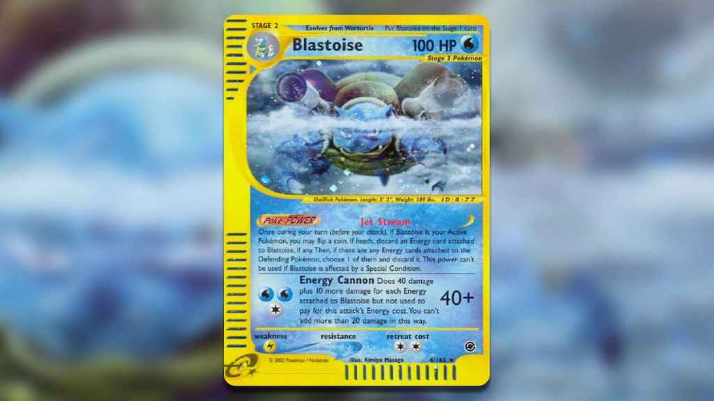 Holofoil Blastoise Card from Expedition