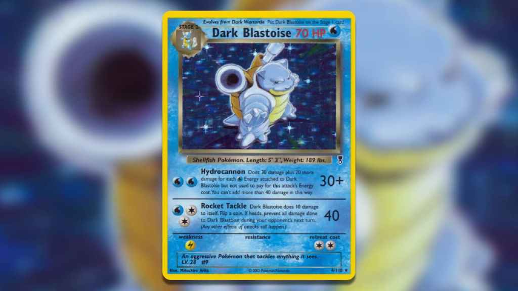 Holofoil Dark Blastoise Card from Legendary Collection