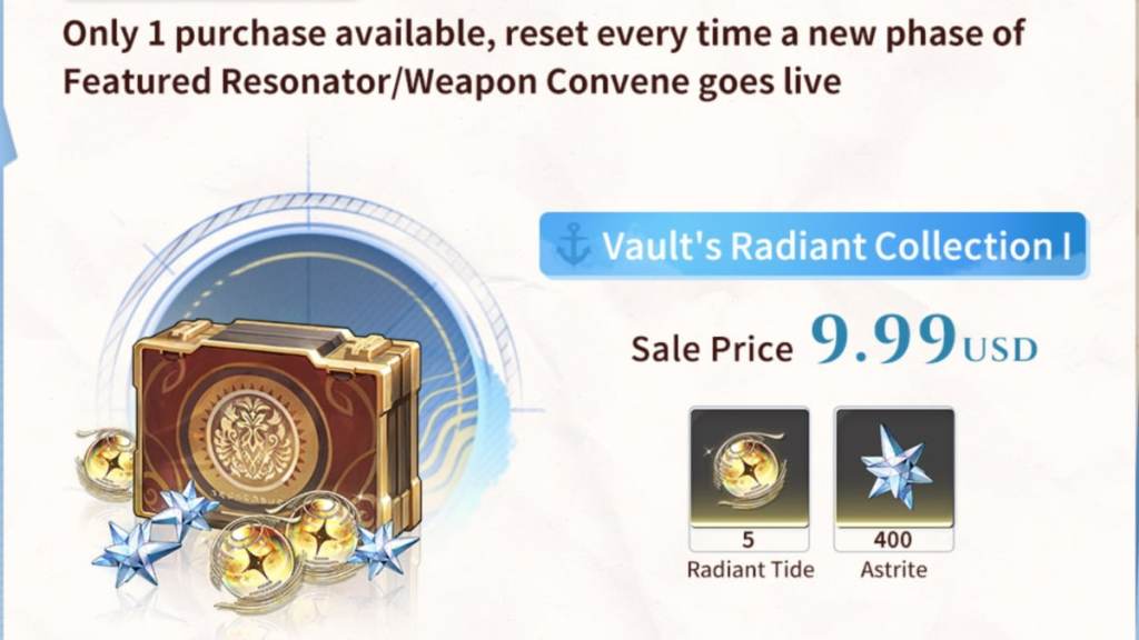 Special featured bundles for Astrites and other gacha currencies.