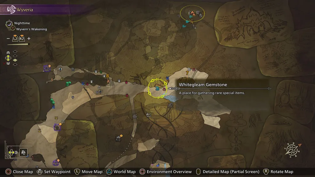 Whitegleam Gemstone in Ruins of Wyveria area 7 in Monster Hunter Wilds