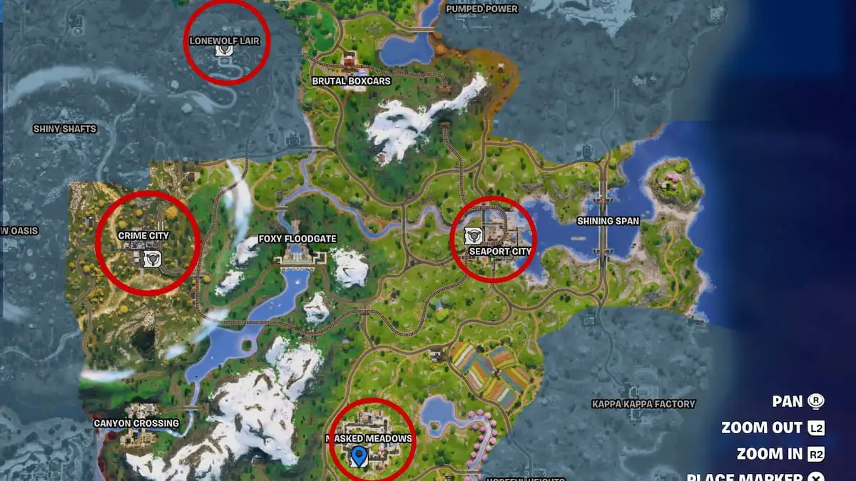 Vault locations in Fortnite