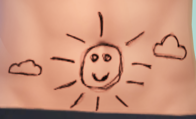 Sun and clouds tattoo design in The Sims 4