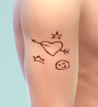 Heart, smiley and stars design in The Sims 4