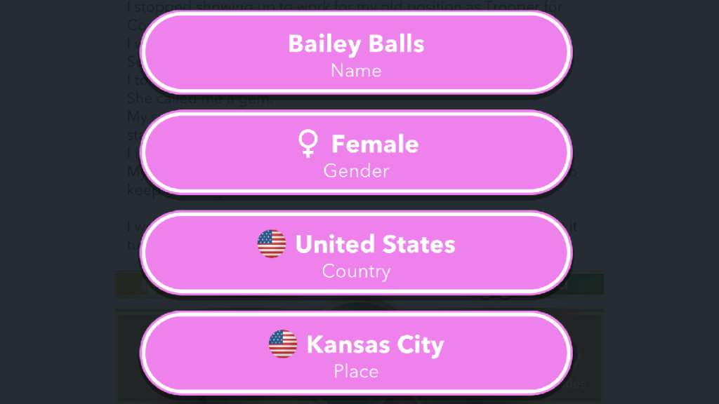 BitLife Kansas option in character creator