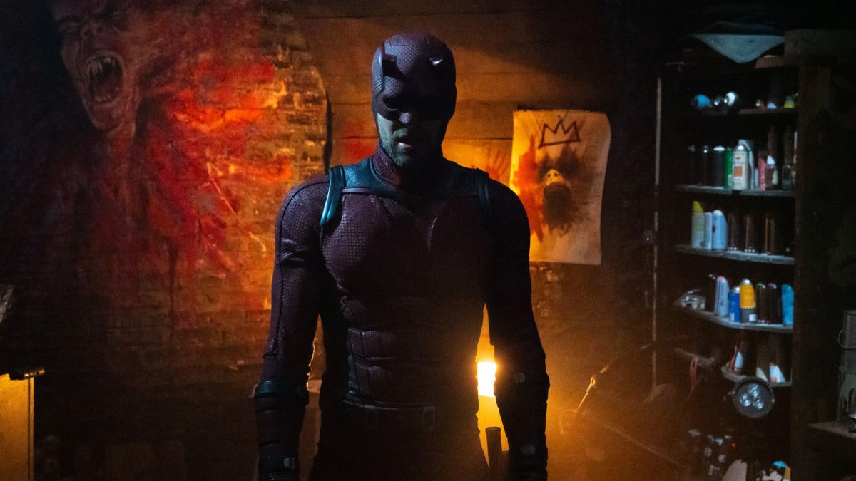 Daredevil standing in a sewer in Daredevil: Born Again