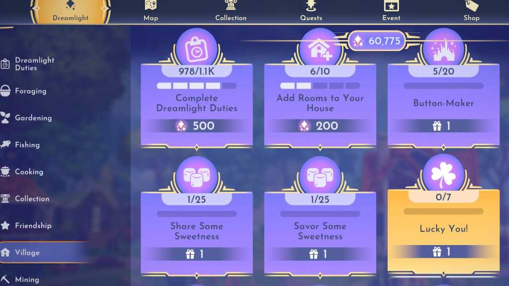 Disney Dreamlight Valley Lucky You event task