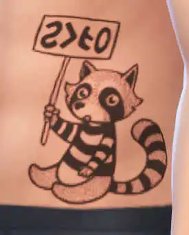 Raccoon tattoo design in The Sims 4