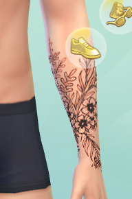 Botanical tattoo design in The Sims 4