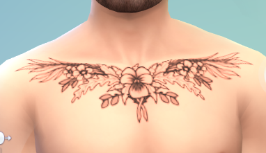 Botanical tattoo design in The Sims 4