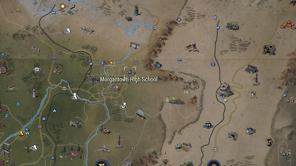 fallout 76 morgantown high school location