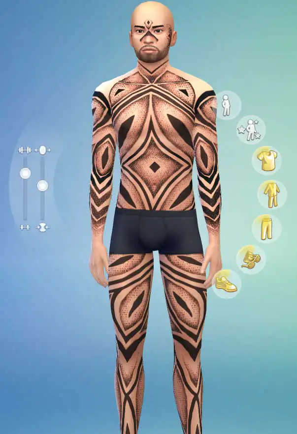 Dots and eyes tattoo stencil in The Sims 4