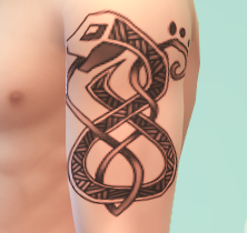 Celtic snake tattoo design in The Sims 4