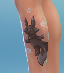 Vulpes Voidcritter tattoo design in The Sims 4