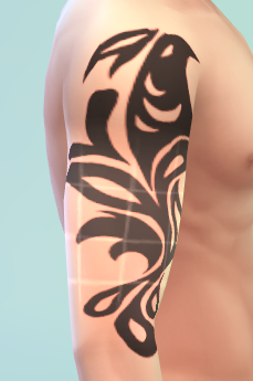 Floral tattoo design in The Sims 4