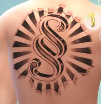 Simoleon in clouds tattoo design in The Sims 4