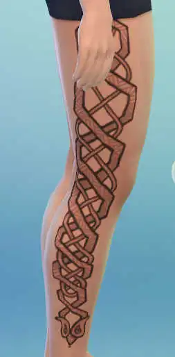 Celtic chain tattoo design in The Sims 4