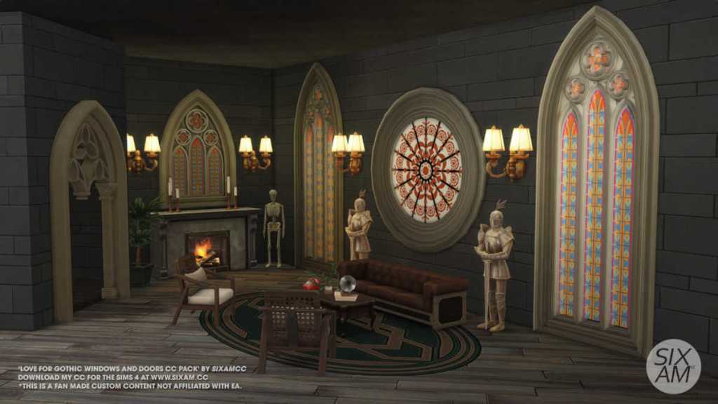 Love for Gothic Windows and Doors CC set for The Sims 4 by Sixam CC