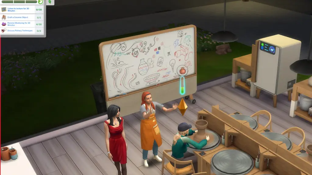 The Sims 4 attending a hobby class