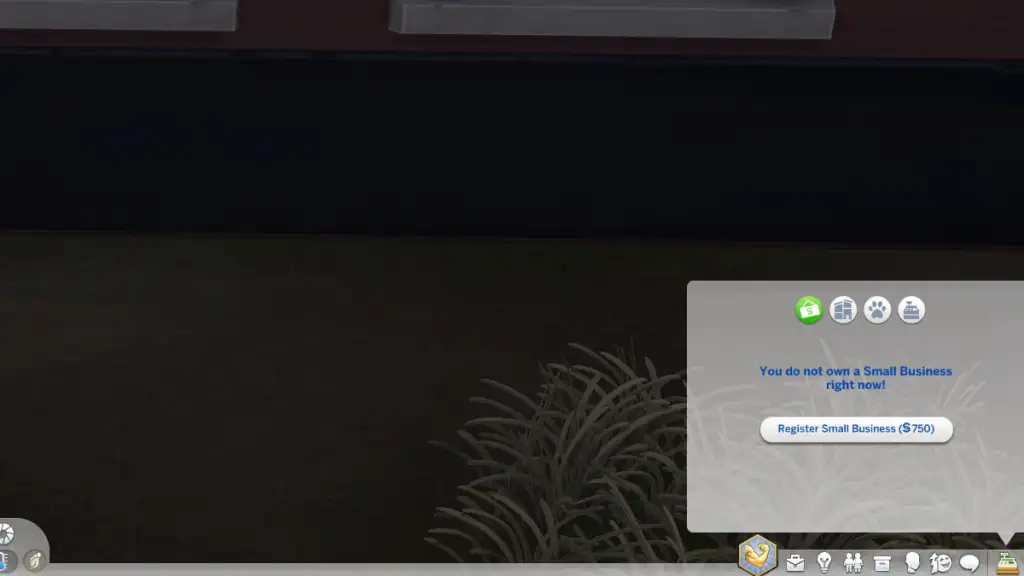 The Sims 4 Businesses and Hobbies register business option