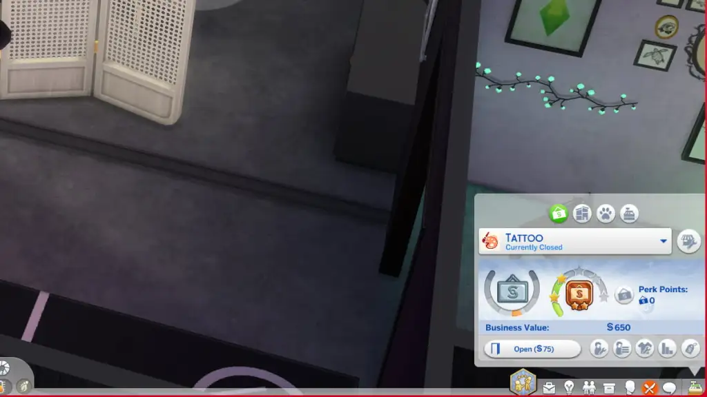 The Sims 4 Small Business renown stats