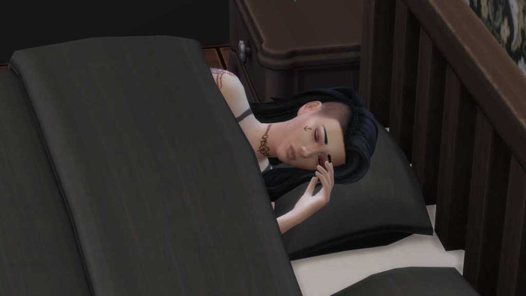 Sim sleeping in The Sims 4