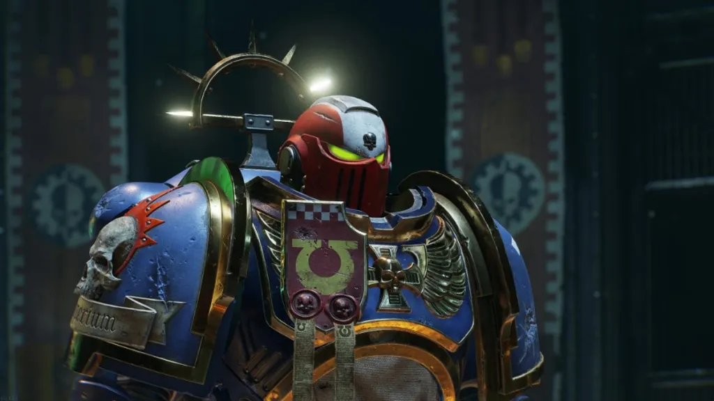 An intricately decorated space marine from Space Marine 2