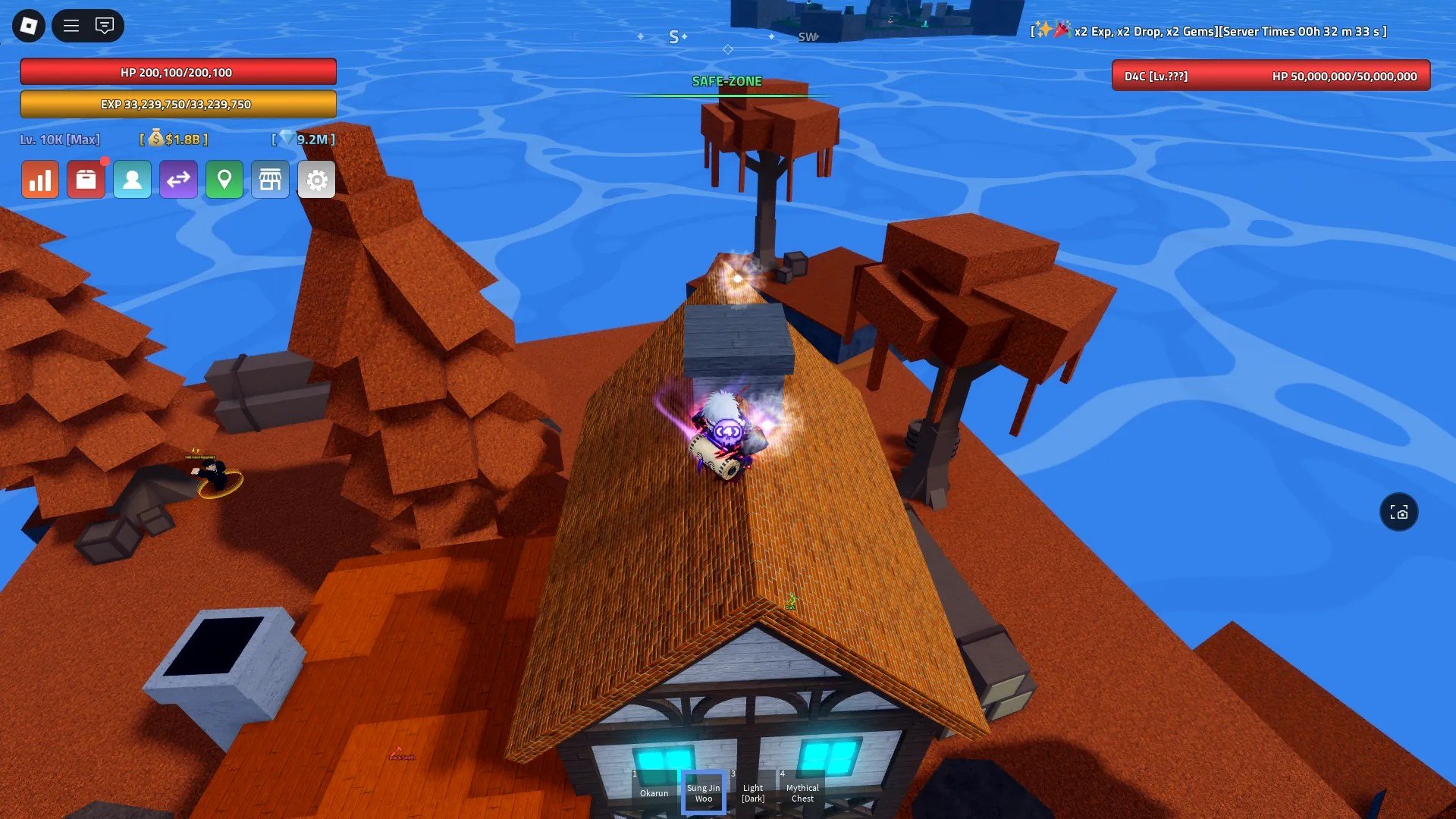 A player showing the Wisp spawn location on the Blacksmith Isle in Verse Piece Roblox experience