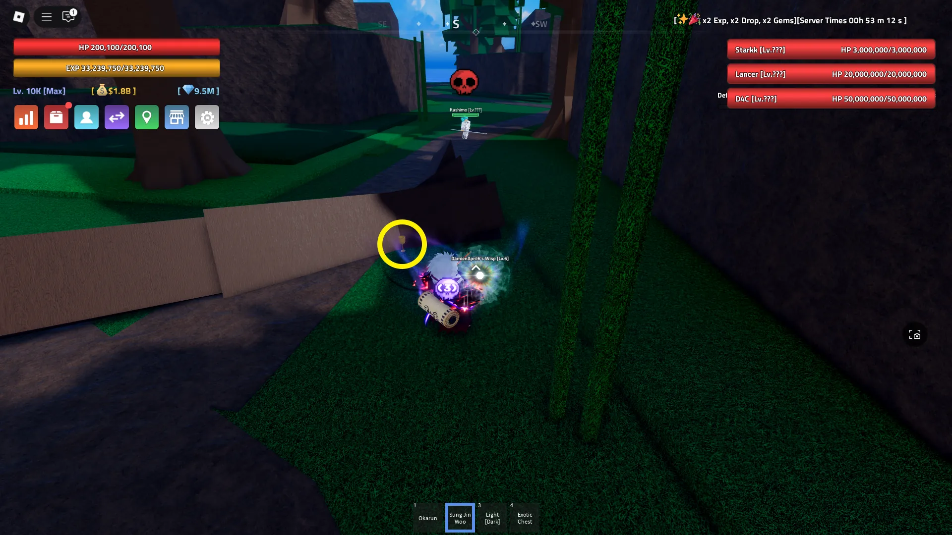 Location of one of the collectable Goblets, which are one of the potential objectives when starting a Jujutsu mission in the Verse Piece Roblox experience